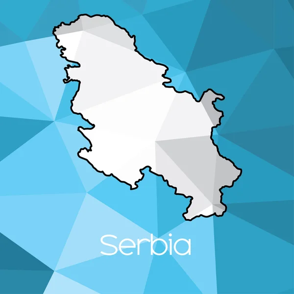 Mapa País Sérvia — Fotografia de Stock
