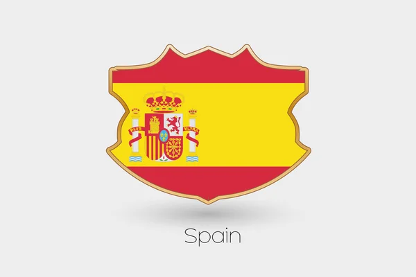 Una Bandiera Scudo Illustrazione Della Spagna — Foto Stock