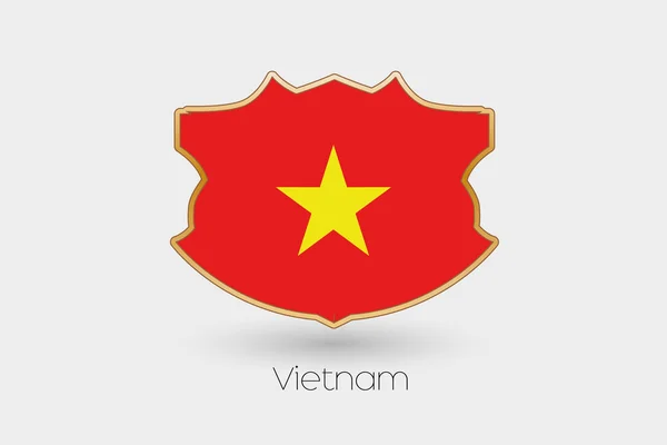 Una Bandera Escudo Ilustración Vietnam — Foto de Stock