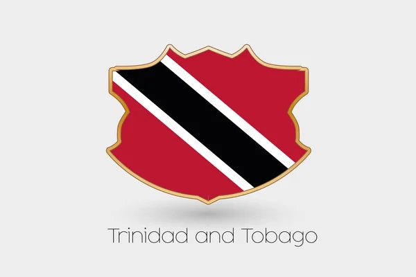 Uma Bandeira Escudo Ilustração Trinidad Tobago — Fotografia de Stock