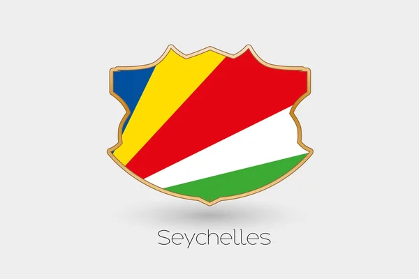 Sköld Flagga Illustration Seychellerna — Stockfoto