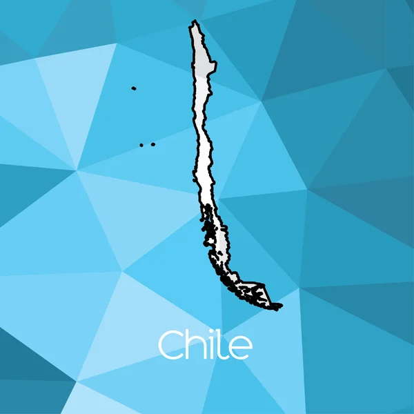 Országban Chilei Térképén — Stock Fotó