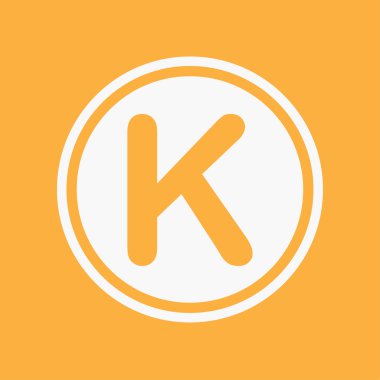 Bir arka plan üzerinde - K izole bir simge tasarlamak