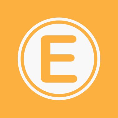 Bir arka plan üzerinde - E izole bir simge tasarlamak