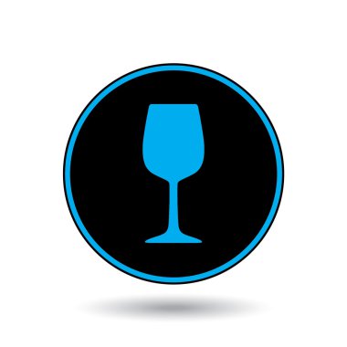 Bir arka plan üzerinde - şarap cam izole bir simge tasarlamak