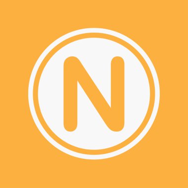 Bir arka plan üzerinde - N izole bir simge tasarlamak