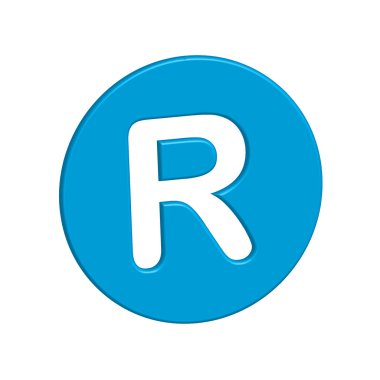 Bir arka plan üzerinde - R izole bir simge tasarlamak