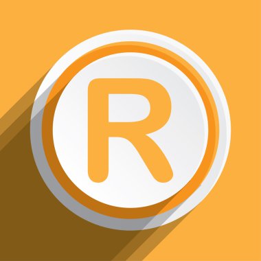 Bir arka plan üzerinde - R izole simge tasarlamak