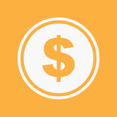 Bir arka plan üzerinde - dolar işareti izole simge tasarlamak