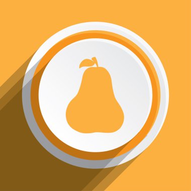 Bir arka plan üzerinde - armut izole simge tasarlamak