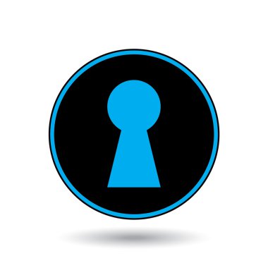 Bir arka plan üzerinde - anahtar deliği izole simge tasarlamak