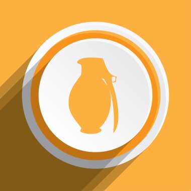 Bir arka plan üzerinde - el bombası izole simge tasarlamak