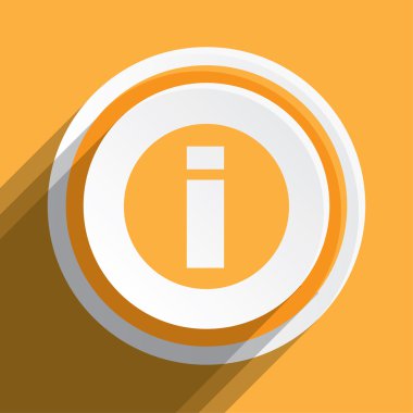 -Bilgi yuvarlak bir arka plan üzerinde izole simge tasarlamak