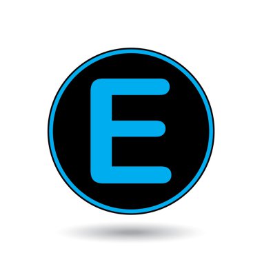 Bir arka plan üzerinde - E izole simge tasarlamak