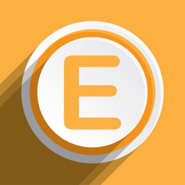 Bir arka plan üzerinde - E izole simge tasarlamak