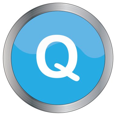 Bir arka plan üzerinde - Q izole simge tasarlamak