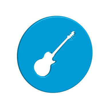 Bir arka plan üzerinde - gitar izole simge tasarlamak