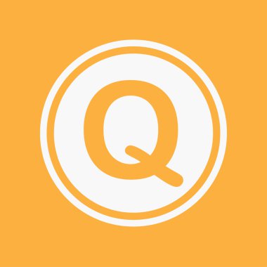 Bir arka plan üzerinde - Q izole simge tasarlamak