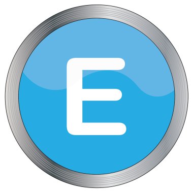 Bir arka plan üzerinde - E izole simge tasarlamak