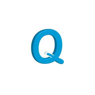 Bir arka plan üzerinde - Q izole simge tasarlamak