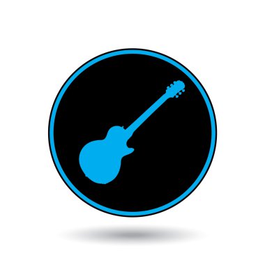 Bir arka plan üzerinde - gitar izole simge tasarlamak