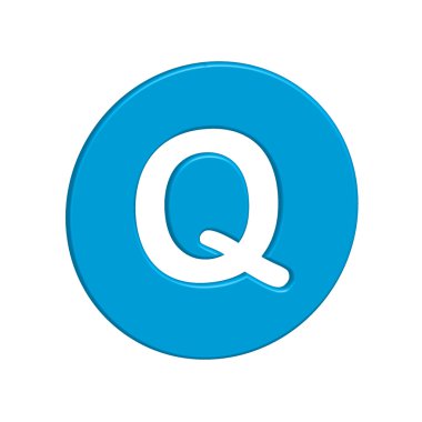 Bir arka plan üzerinde - Q izole simge tasarlamak