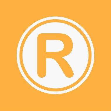 Bir arka plan üzerinde - R izole simge tasarlamak