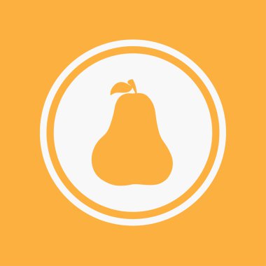 Bir arka plan üzerinde - armut izole simge tasarlamak