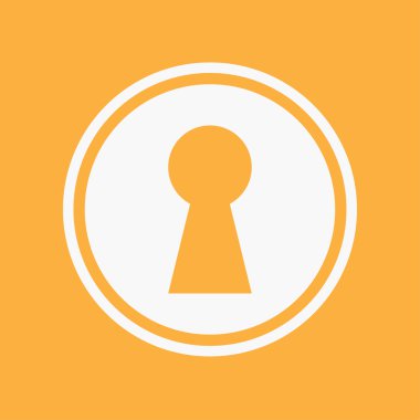 Bir arka plan üzerinde - anahtar deliği izole simge tasarlamak