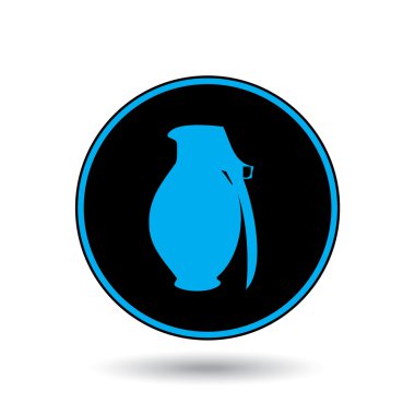 Bir arka plan üzerinde - el bombası izole simge tasarlamak