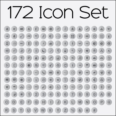İzole üzerinde gri arka plan Icon Set