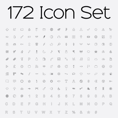 İzole üzerinde gri arka plan Icon Set