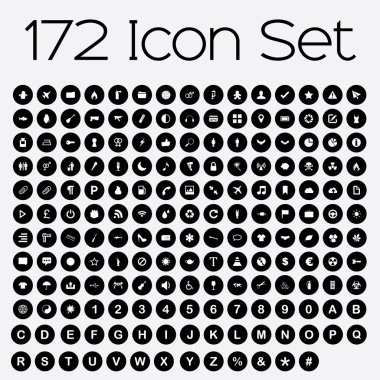 İzole üzerinde gri arka plan Icon Set