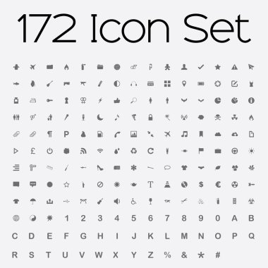 İzole üzerinde gri arka plan Icon Set