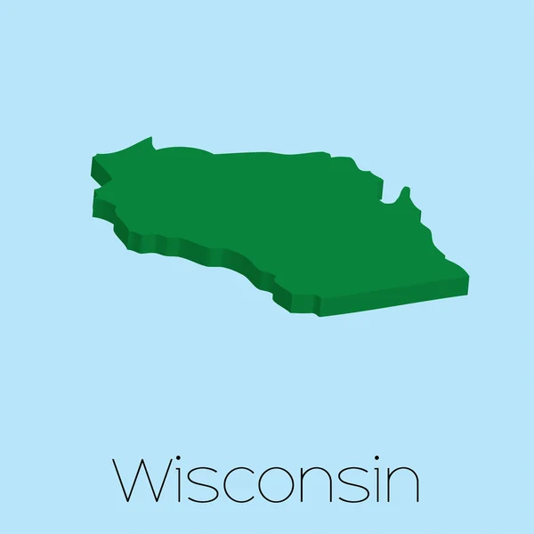 Mapa státě Wisconsin — Stock fotografie