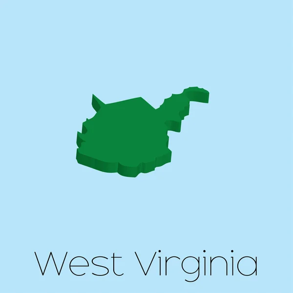 Karte des Bundesstaates Westvirginia — Stockfoto