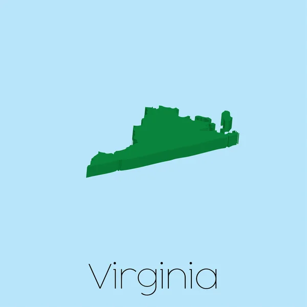 Mapa do estado Virgínia — Fotografia de Stock