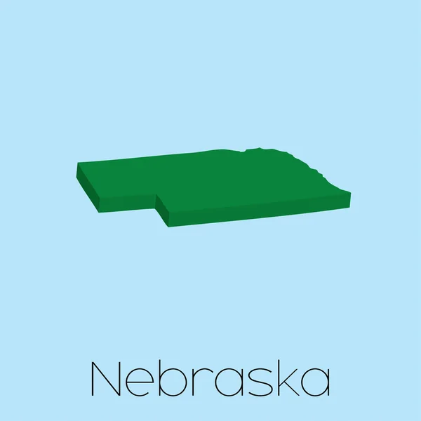 Kaart van de de staat Nebraska — Stockfoto