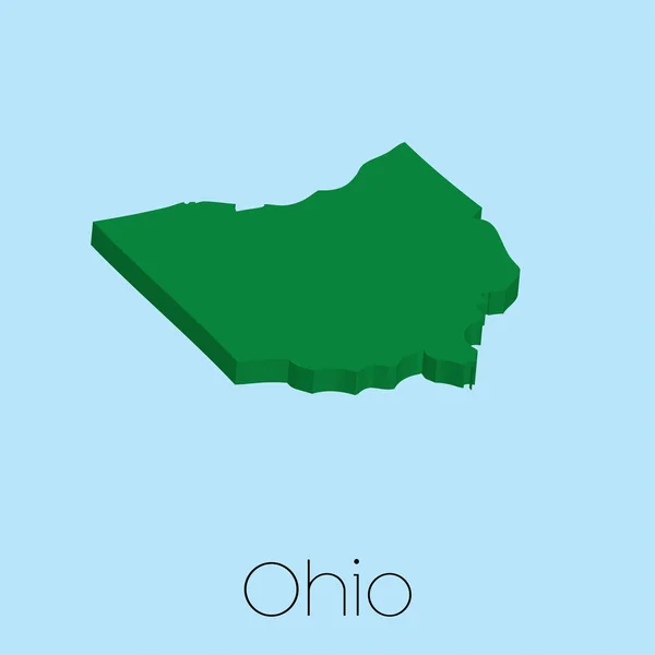 Мапа до штату Огайо — стокове фото