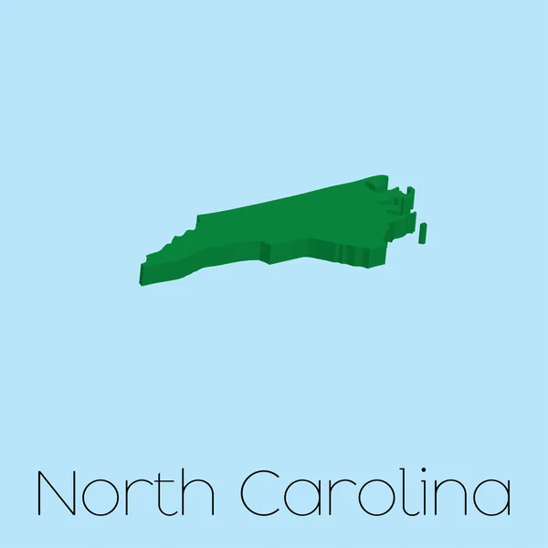 Mapa do estado Carolina do Norte — Fotografia de Stock