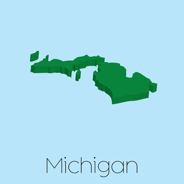 Mappa dello stato Michigan — Foto Stock