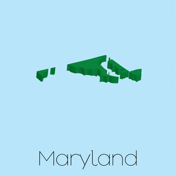 Χάρτης της η πολιτεία Μέριλαντ — Φωτογραφία Αρχείου