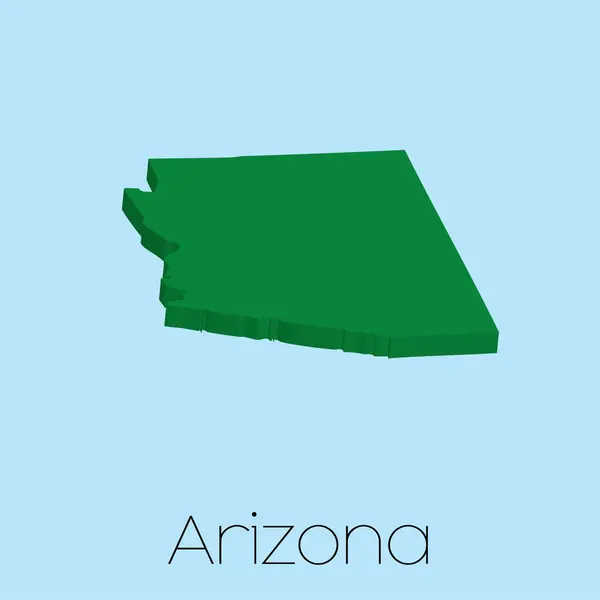 Karte des Bundesstaates arizona — Stockfoto