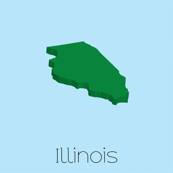 Mapa státu Illinois — Stock fotografie