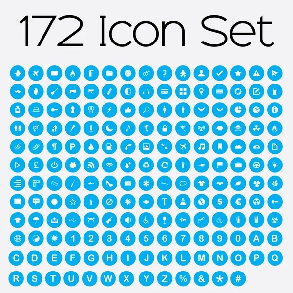 Icon Set Isolated on Blue Background — Stock Photo, Image