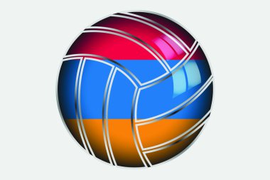 ülkenin 3D izometrik bayrağı çizimi