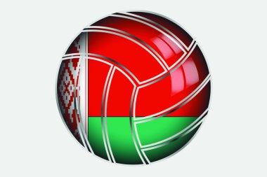 ülkenin 3D izometrik bayrağı çizimi