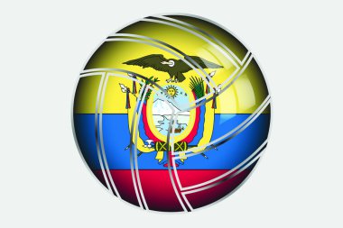 ülkenin 3D izometrik bayrağı çizimi