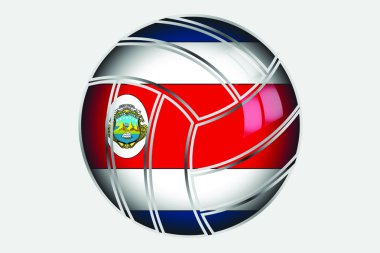 ülkenin 3D izometrik bayrağı çizimi