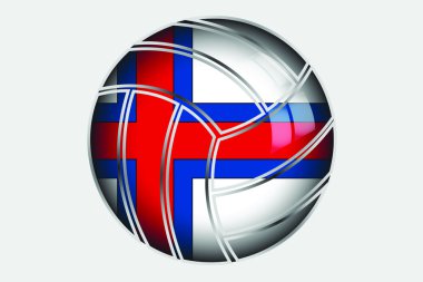 ülkenin 3D izometrik bayrağı çizimi